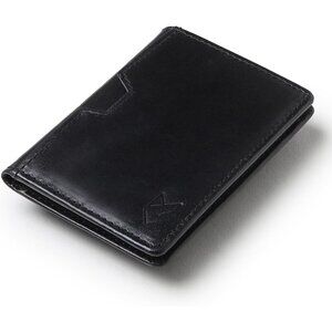 Women's Front Pocket Leather Bifold Wallet Card Black Holder Thin Blocking